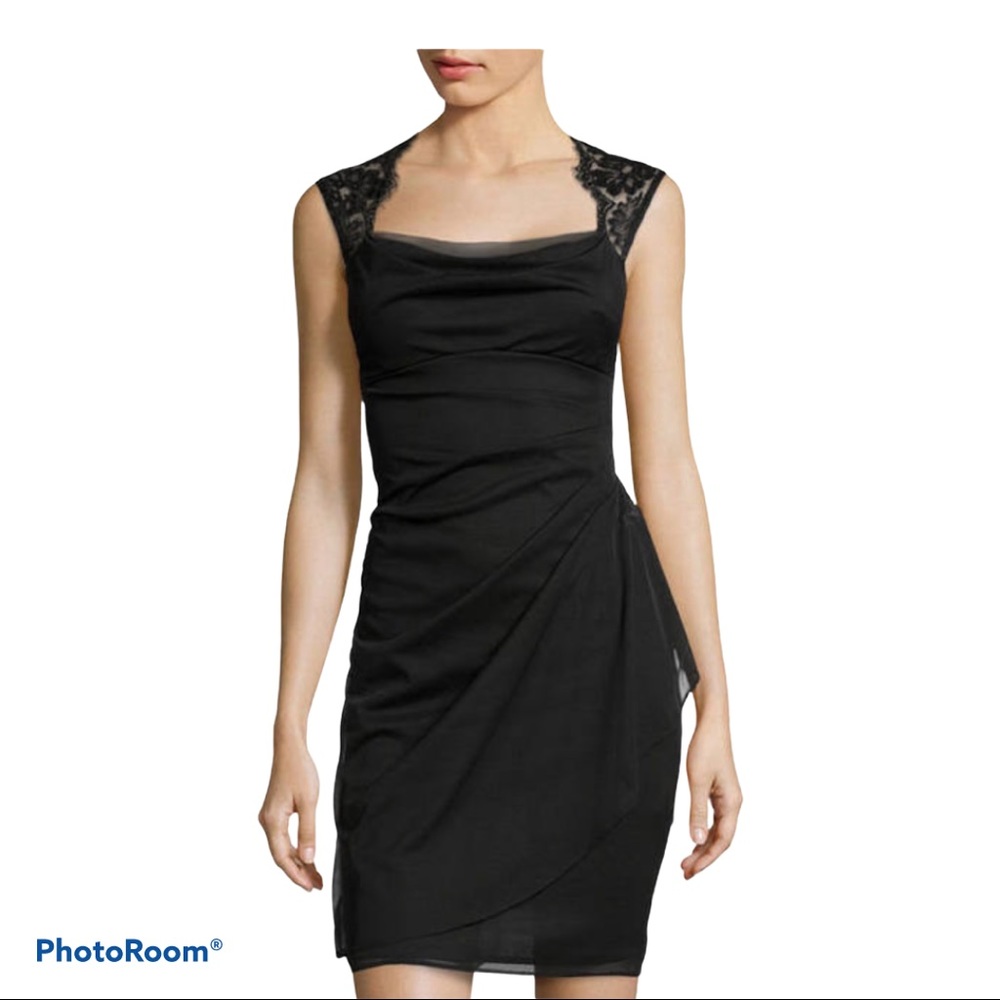 SCARLETT EMBELLISHED LACE BLACK DRESS  NWT 14